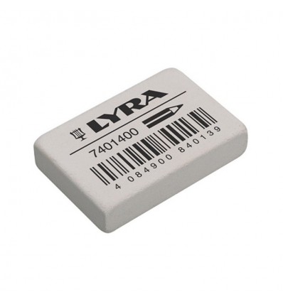 Ластик LYRA Eraser white, для карандашей, 38 х 25 х 8мм