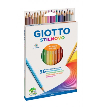 Набор цветных карандашей GIOTTO Stilnovo, 3,3мм, 36 цветов в картонной коробке