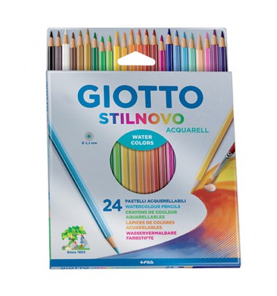 Набор цветных карандашей Glotto Stilnovo Acquarell, 24 цвета в картоне