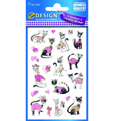 Стикеры Avery Zweckfrom Z-design Креативная серия Премиум, Египетские кошки, 76x120 мм, 21 наклейка., 1 лист