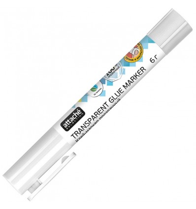 Клей-карандаш (маркер) Attache Selection 6г, прозрачный (в форме ручки)