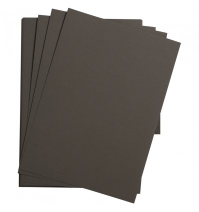 Бумага цветная Clairefontaine Etival color, 500*650мм., легкое зерно Хлопок, 160гр., 24 листа-1 цвет, Антрацит