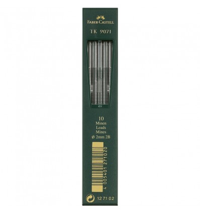 Грифели для цанговых карандашей Faber-Castell TK 9071, 2B, 2,0мм., 10 штук/уп