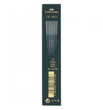 Грифели для цанговых карандашей Faber-Castell TK 9071, 2H, 2,0мм., 10 штук/уп