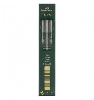 Грифели для цанговых карандашей Faber-Castell TK 9071, 3B, 2,0мм., 10 штук/уп