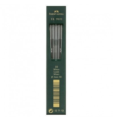 Грифели для цанговых карандашей Faber-Castell TK 9071, 3H, 2,0мм., 10 штук/уп