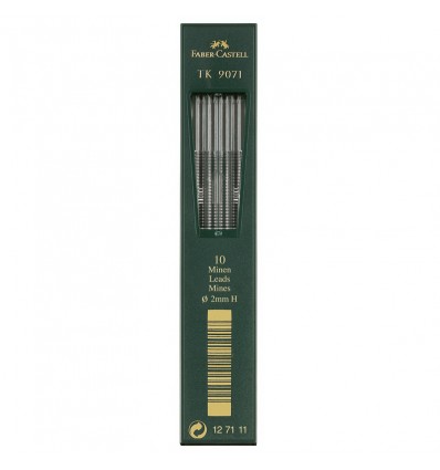 Грифели для цанговых карандашей Faber-Castell TK 9071, H, 2,0мм., 10 штук/уп