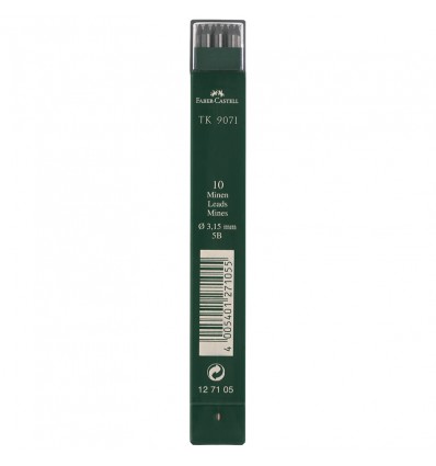 Грифели для цанговых карандашей Faber-Castell TK 9071, 4B, 3,15мм., 10 штук/уп