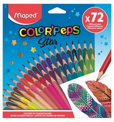 Карандаши цветные треугольные Maped COLOR PEPS Star 832072, 72 цвета