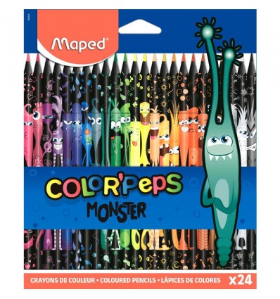 Карандаши цветные треугольные Maped COLOR PEPS Monster, 24 цвета