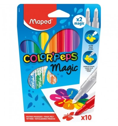 Фломастеры Maped COLOR PEPS Magic, 8 цветов+2 изменяющие цвет