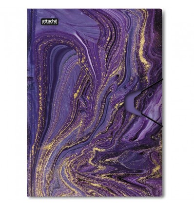 Папка на резинках Attache Selection Fluid, А4+ (230x318мм), пластиковая до 200 листов, (толщина обложки 0.45 мм), Фиолетовая
