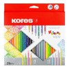Карандаши трехгранные цветные Kores Kolores Style, 26 цветов (12 классич, 4 неон, 4 пастел, 6 металлик)