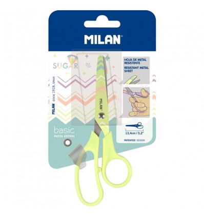 Ножницы детские MILAN Basic Pastel Edition, 134 мм., с эргономичными ручками