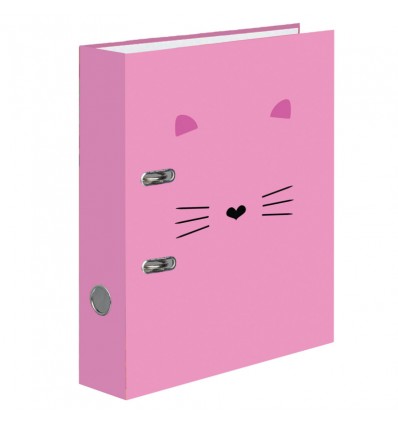Папка-регистратор №1 School Kitty, 75 мм розовая