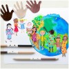 Набор цветных трехгран карандашей FABER-CASTELL Дети мира, 24 цвета + 3шт (6цв) оттенки кожи