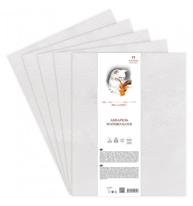 Бумага для акварели Лилия Холдинг Palazzo 100% хлопок, 350 х 500мм., 300г/м2, 5 листов/упак