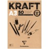 Скетчбук для эскизов и зарисовок Clairefontaine Kraft, А3, 120гр., бумага - верже крафт, 50 листов, склейка
