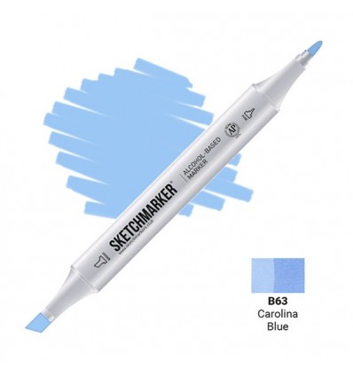 Маркер SKETCHMARKER двухсторонний, 2 пера ( долото и тонкое), Цвет: B63 Синяя Каролина (Carolina Blue)