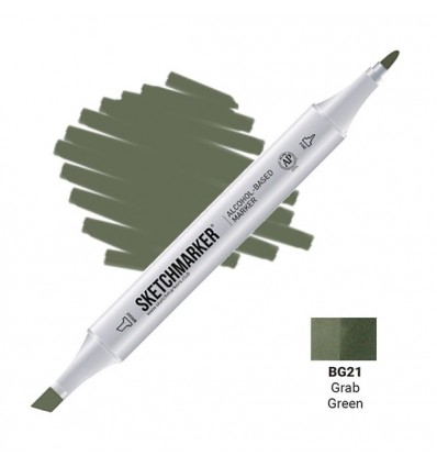 Маркер SKETCHMARKER двухсторонний, 2 пера ( долото и тонкое), Цвет: BG21 Зеленый грейфер (Grab Green)