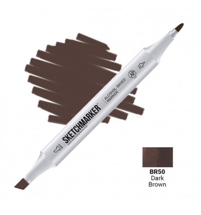 Маркер SKETCHMARKER двухсторонний, 2 пера ( долото и тонкое), Цвет: BR50 Темно коричневый (Dark Brown)