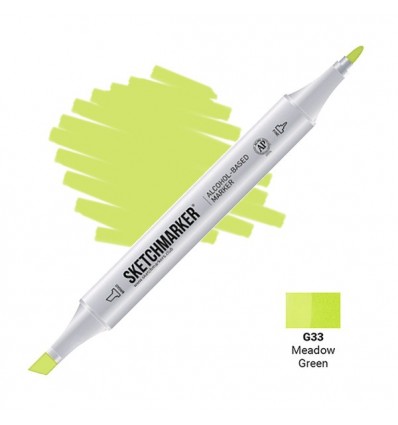 Маркер SKETCHMARKER двухсторонний, 2 пера ( долото и тонкое), Цвет: G33 Зеленый луг (Meadow Green)