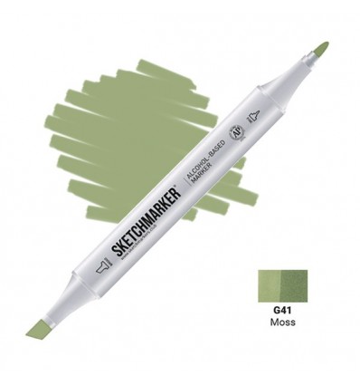 Маркер SKETCHMARKER двухсторонний, 2 пера ( долото и тонкое), Цвет: G41 Мох (Moss)