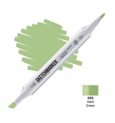 Маркер SKETCHMARKER двухсторонний, 2 пера ( долото и тонкое), Цвет: G52 Зеленая трава (Herb Green)