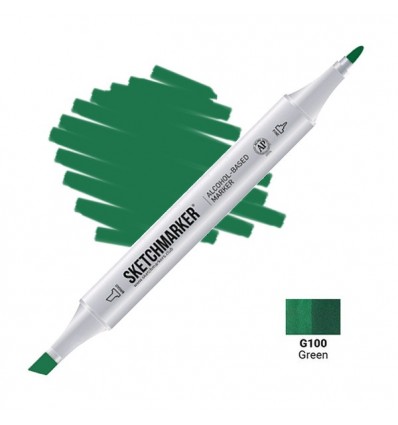 Маркер SKETCHMARKER двухсторонний, 2 пера ( долото и тонкое), Цвет: G100 Зеленый