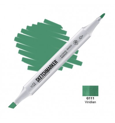 Маркер SKETCHMARKER двухсторонний, 2 пера ( долото и тонкое), Цвет: G111 Голубовато зеленый (Viridian)