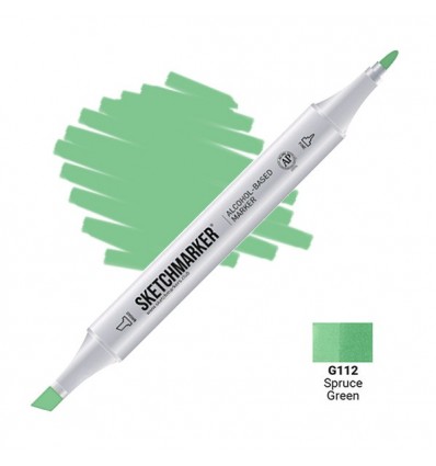 Маркер SKETCHMARKER двухсторонний, 2 пера ( долото и тонкое), Цвет: G112 Зеленая ель (Spruce Green)