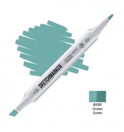 Маркер SKETCHMARKER двухсторонний, 2 пера ( долото и тонкое), Цвет: G131 Зеленый океан (Ocean Green)