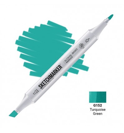 Маркер SKETCHMARKER двухсторонний, 2 пера ( долото и тонкое), Цвет: G152 Бирюзово-зеленый (Turquoise Green)