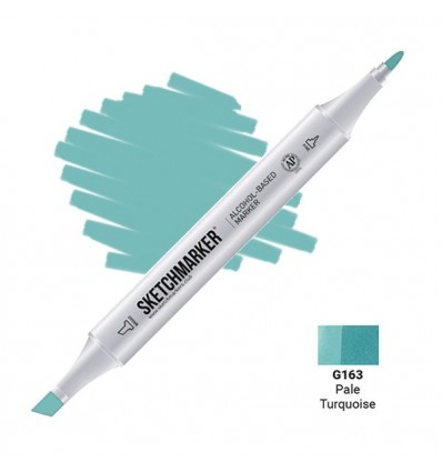 Маркер SKETCHMARKER двухсторонний, 2 пера ( долото и тонкое), Цвет: G163 Бледно бирюзовый (Pale Turquoise)