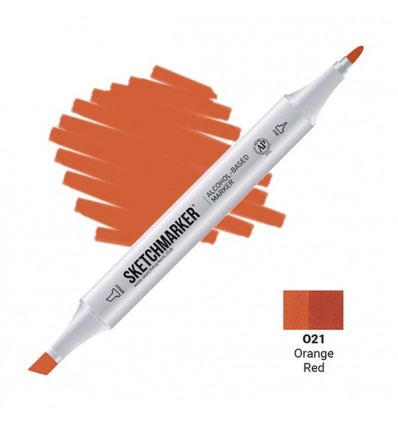 Маркер SKETCHMARKER двухсторонний, 2 пера (долото и тонкое), Цвет: O21 Оранжево-красный (Orange Red)