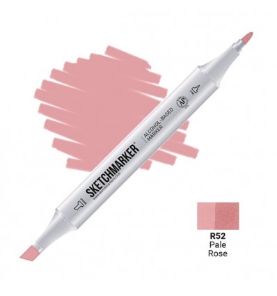 Маркер SKETCHMARKER двухсторонний, 2 пера (долото и тонкое), Цвет: R52 Бледно розовый (Pale Rose)