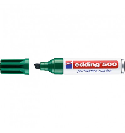 Маркер перманентный EDDING 500 2-7мм скошенный наконечник, Цвет: Зеленый