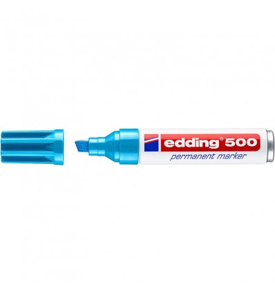 Маркер перманентный EDDING 500 2-7мм скошенный наконечник, Цвет: Голубой