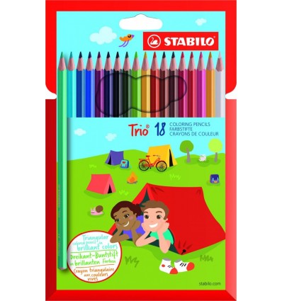 Набор треугольных цветных карандашей Stabilo Trio, 18 цветов