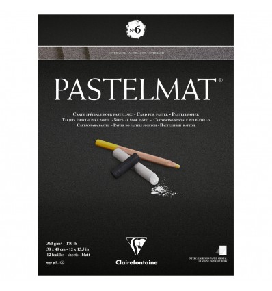 Альбом для пастели Clairefontaine Pastelmat, 300*400мм, 360гр., 12л., бархат антрацит, склейка