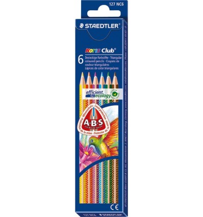 Набор цветных треугольных карандашей STAEDTLER Noris Club, 6 цветов 
