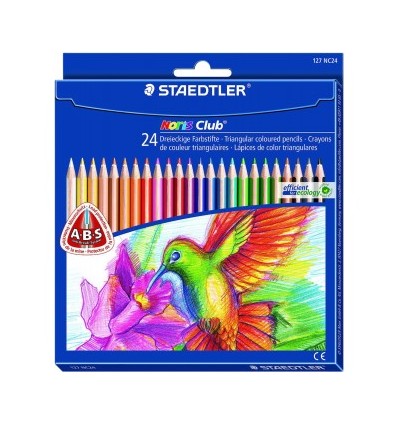 Набор цветных треугольных карандашей STAEDTLER Noris Club, 24 цвета 