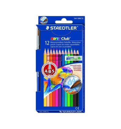 Набор цветных акварельных карандашей STAEDTLER Noris Club, 12 цветов с кистью