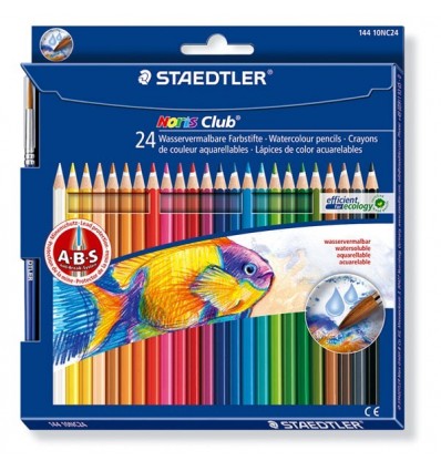 Набор цветных акварельных карандашей STAEDTLER Noris Club, 24 цвета с кистью