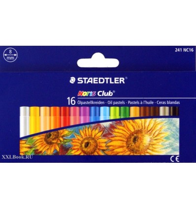 Масляная пастель STAEDTLER Noris Club, 16 цветов, 8 мм