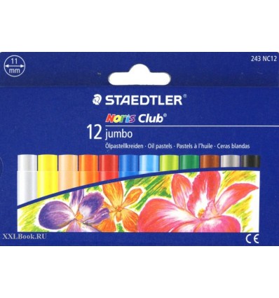 Масляная пастель STAEDTLER Noris Club jumbo, 12 цветов, 11 мм