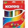 Карандаши цветные трехгранные Kores Kolores, 24 цвета с точилкой