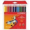 Набор треугольных цветных утолщенных карандашей Stabilo Trio, 18 цветов