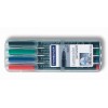 Набор перманентных маркеров STAEDTLER Lumocor S, 313WP, 4 цвета в пластиковом пенале