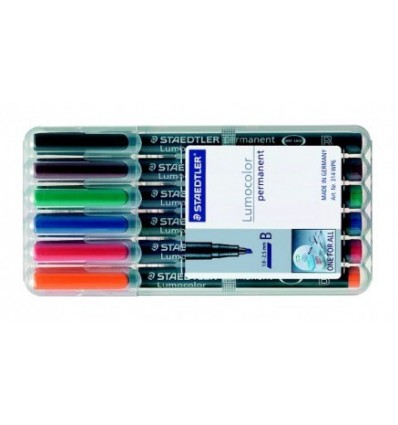 Набор перманентных маркеров STAEDTLER Lumocor S, 313WP, 8 цветов в пластиковом пенале, 0,6 мм 